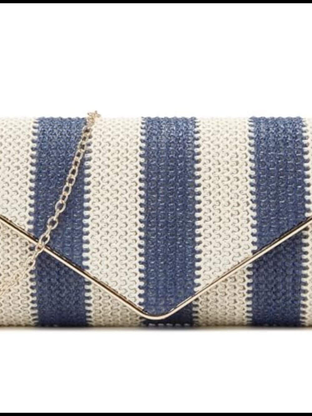 Woven Straw Clutch Bag with Detachable Chain Strap Envelope Crossbody